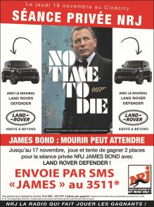 Découvrez le nouveau JAMES BOND en séance privée avec NRJ et LAND Rover